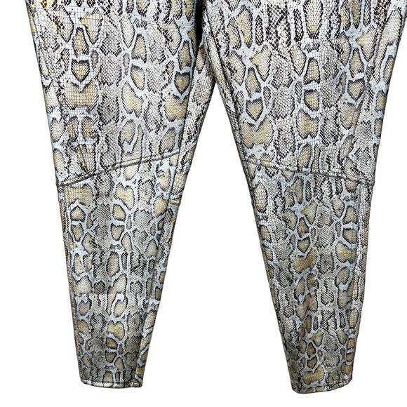 NWOT Free People‎ Gold Rio Snakeskin Vegan Leather Pants Small - Picture 6 of 10